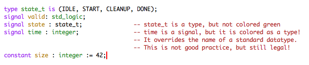 Emacs VHDL mode Mimics Semantic Highliging