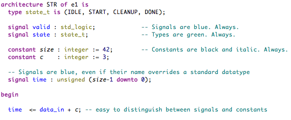 Sigasi’s Semantic Highlighting