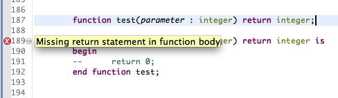 Check for function without return statement