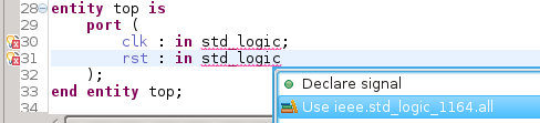 Quickfix to add missing use clause for IEEE packages