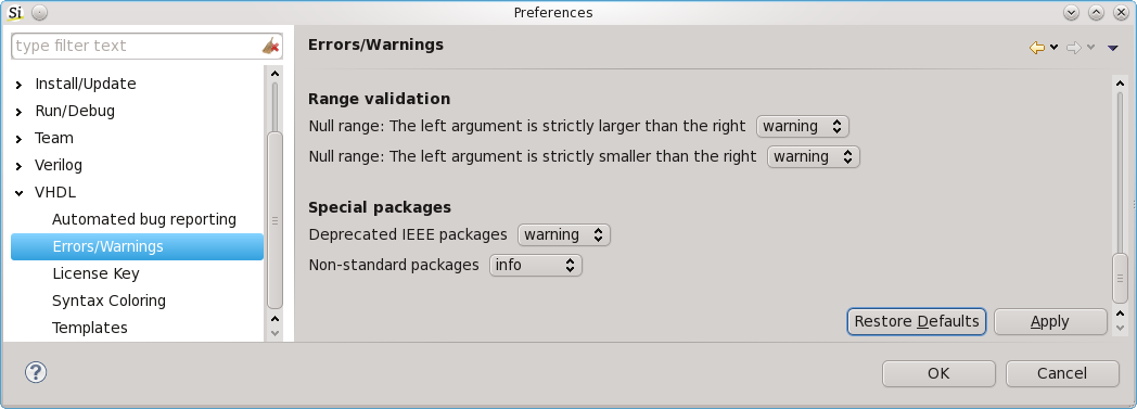 Configurable severity for lintings