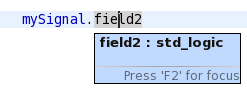 Hover datatype record fields