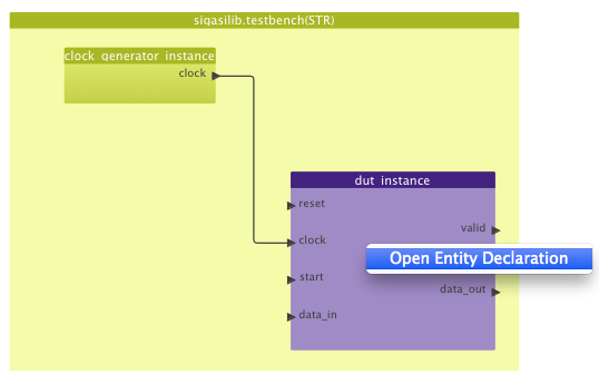 Open entity declaration in block diagram