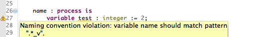 Check naming conventions in VHDL