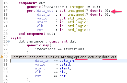 Check optional associations in port and generic maps