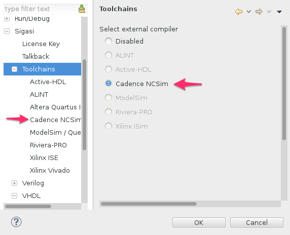 Cadence Incisive (NCSim) Toolchain Integration