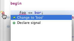 Quickfix: Declare VHDL Signal