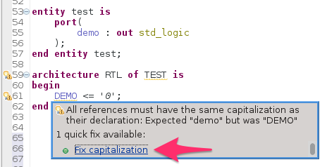 Quickfix capitalization of identifiers