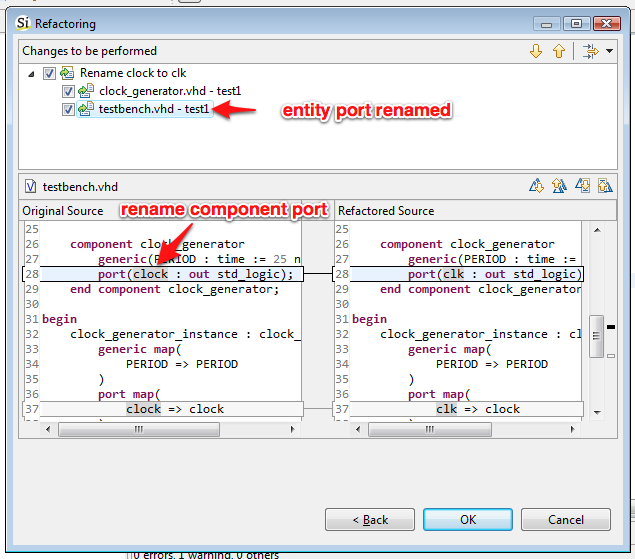 Rename component port