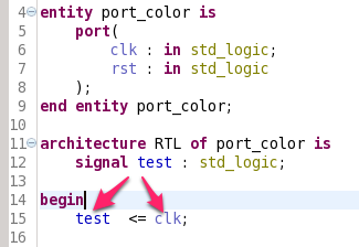 Different semantic coloring for ports and signals