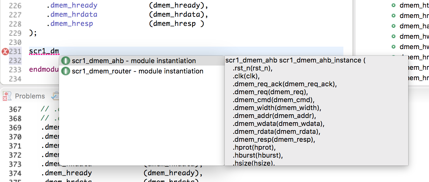 Use autocomplete to instantiate any module