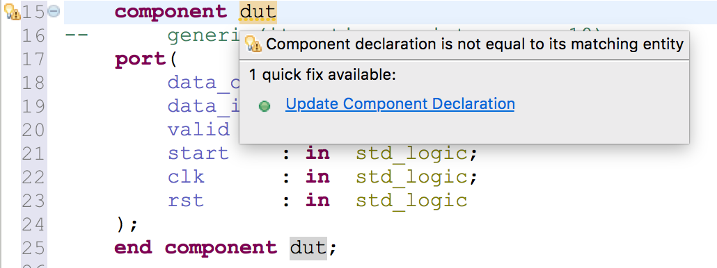 Check component/entity mismatch