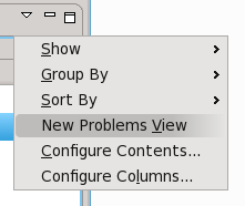 Problems View menu