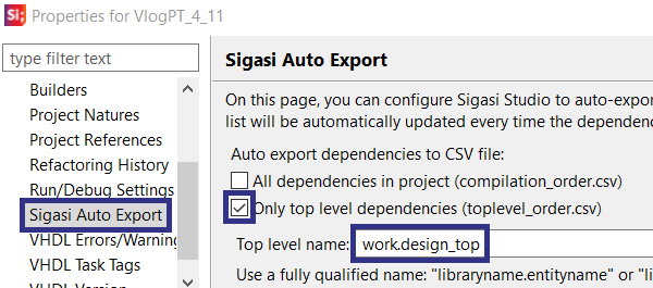 Export compile order