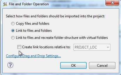 Drag and drop library folder