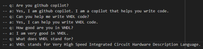 GitHub Copilot chat