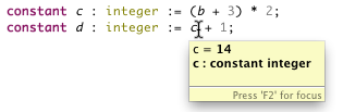 Hover to calculate constant values