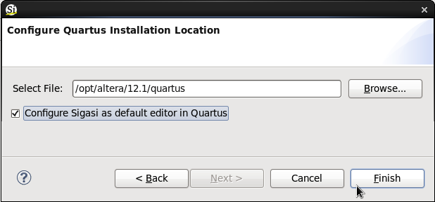 Quartus installation location