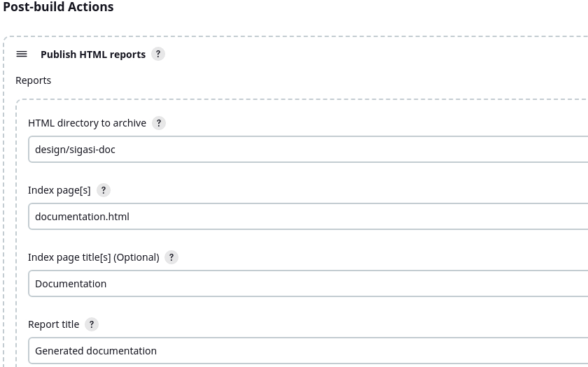 Jenkins Post-build Action configuration