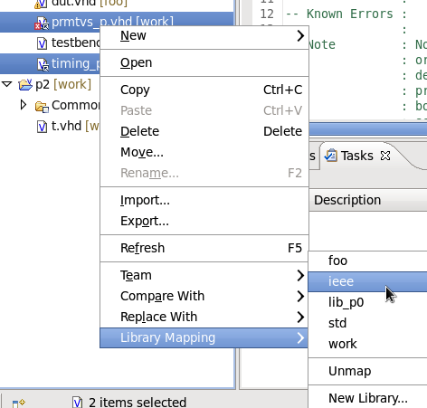 Map files to IEEE library