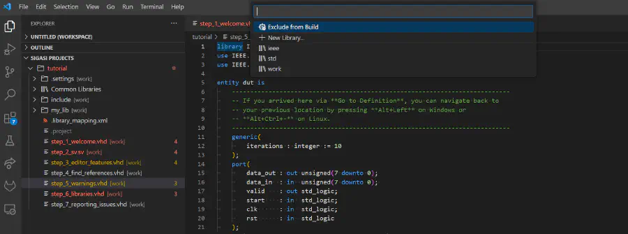 VS Code: Set Library